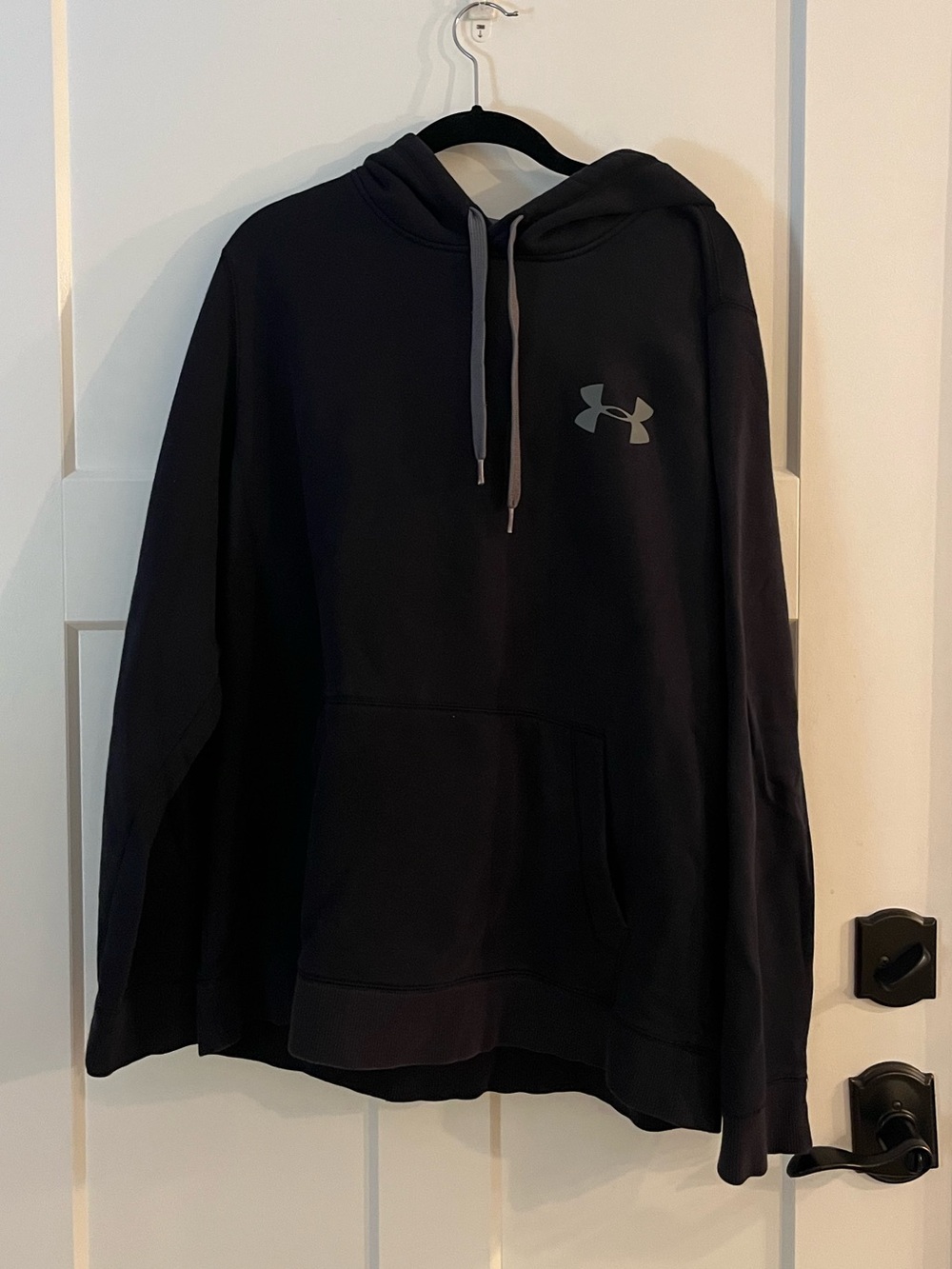 LG Men's Black Crewneck Hoodie with Gray Logo